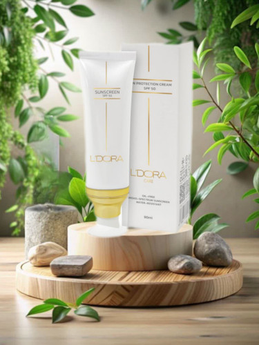 کرم ضدآفتاب +SPF50 بی رنگ مناسب انواع پوست لدورا کر ۸۰ میلی لیتر