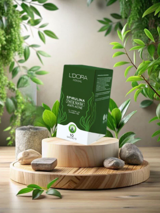 ماسک پودری اسپیرولینا ضدجوش ساشه ای ۱۰ عددی