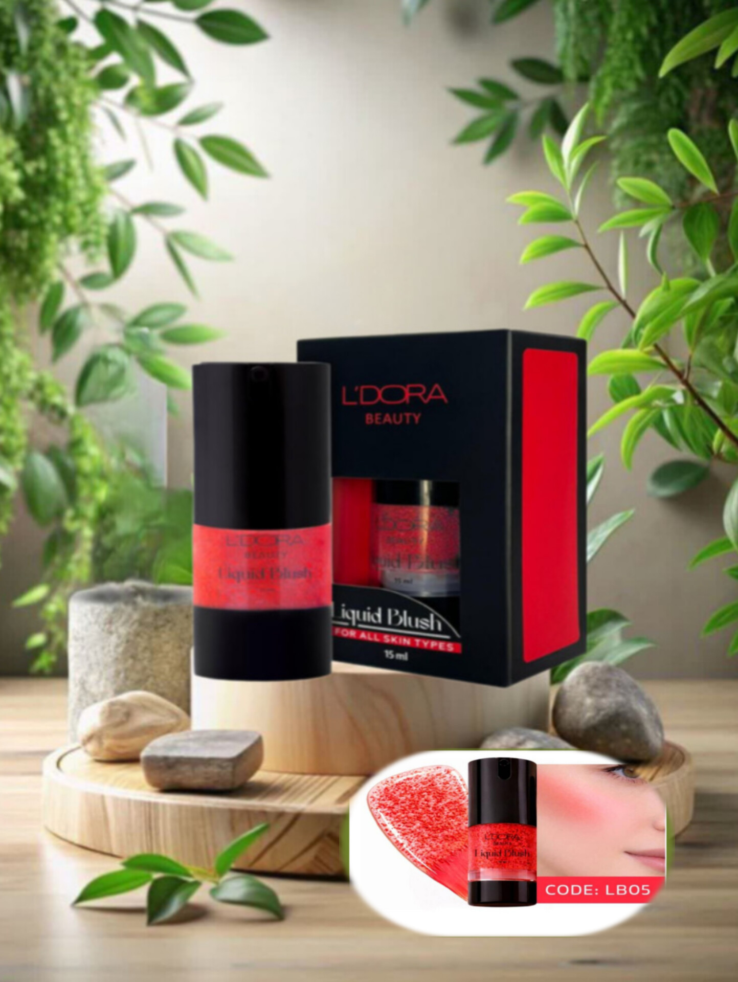 رژگونه مایع کد LB 05 مناسب انواع پوست