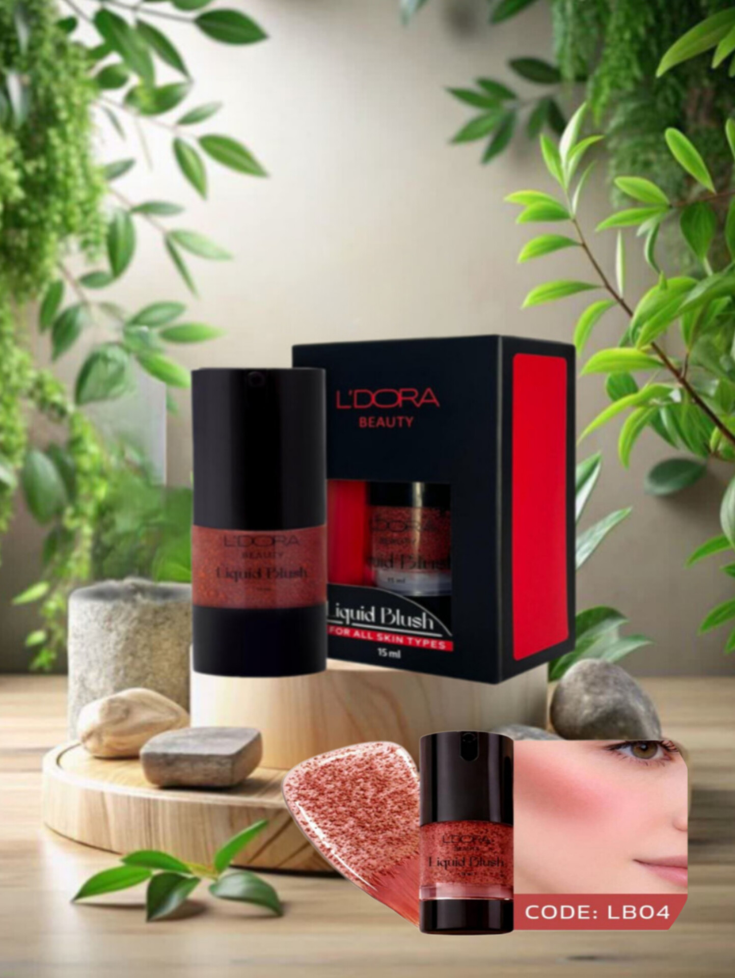 رژگونه مایع کد LB 04 مناسب انواع پوست