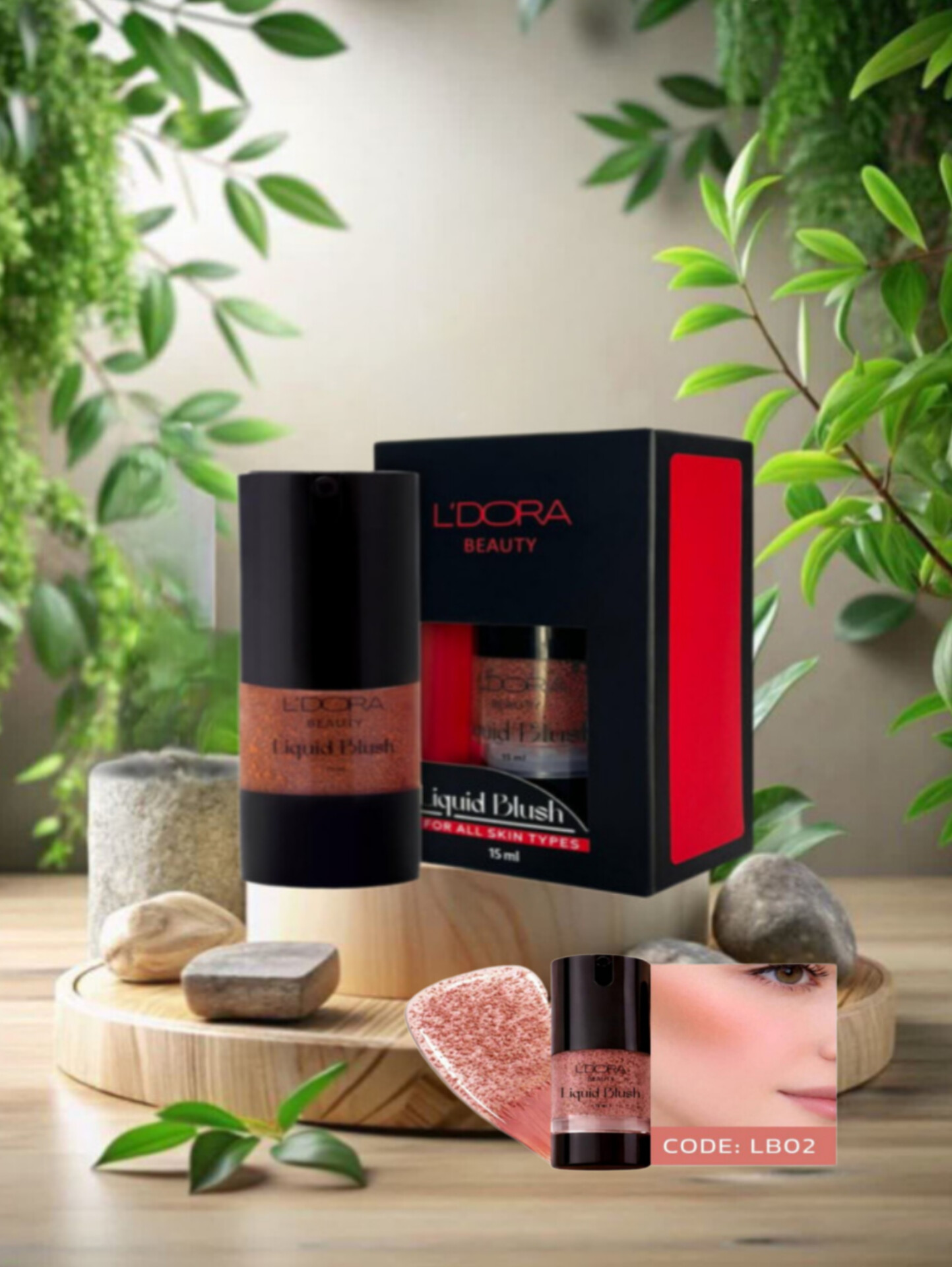 رژگونه مایع کد LB 02 مناسب انواع پوست