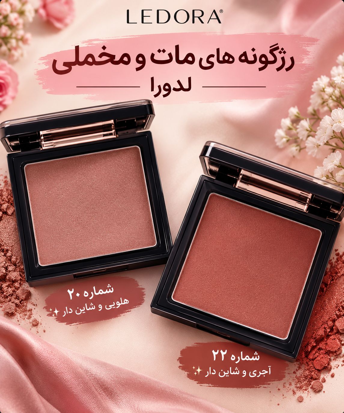 رژگونه مات و مخملی کد ۲۲